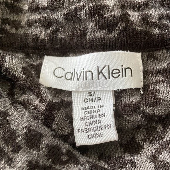 Calvin Klein small turtleneck sweater animal print black gray - Picture 11 of 12